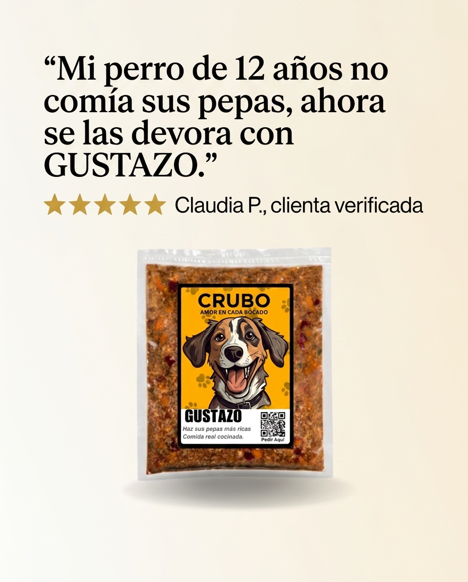 El perro de 12 años que volvió a comer con entusiasmo.